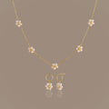 Flower Pearl Jewelry Set in 18K Gold
