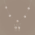 Flower Pearl Jewelry Set in Silver