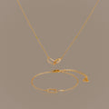 Pave Linked Necklace & Bracelet Set in 18K Gold