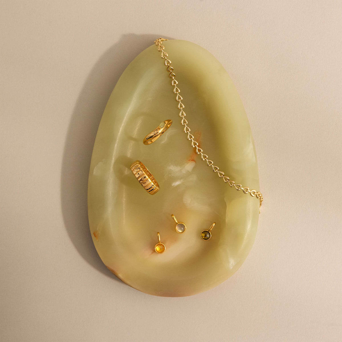 Green Onyx Teardrop Jewelry Dish