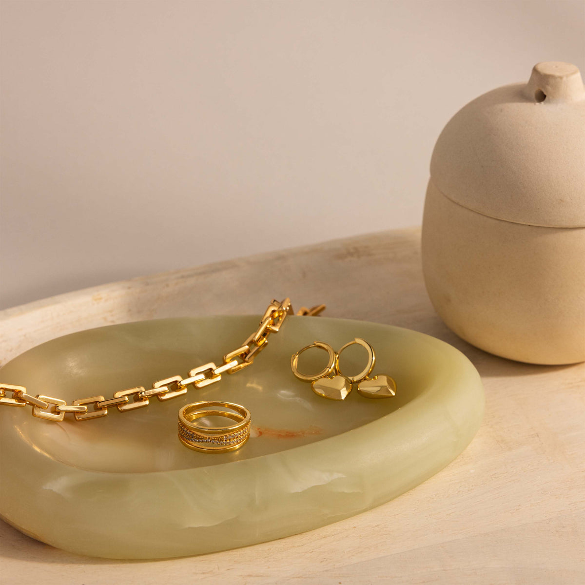 Green Onyx Teardrop Jewelry Dish
