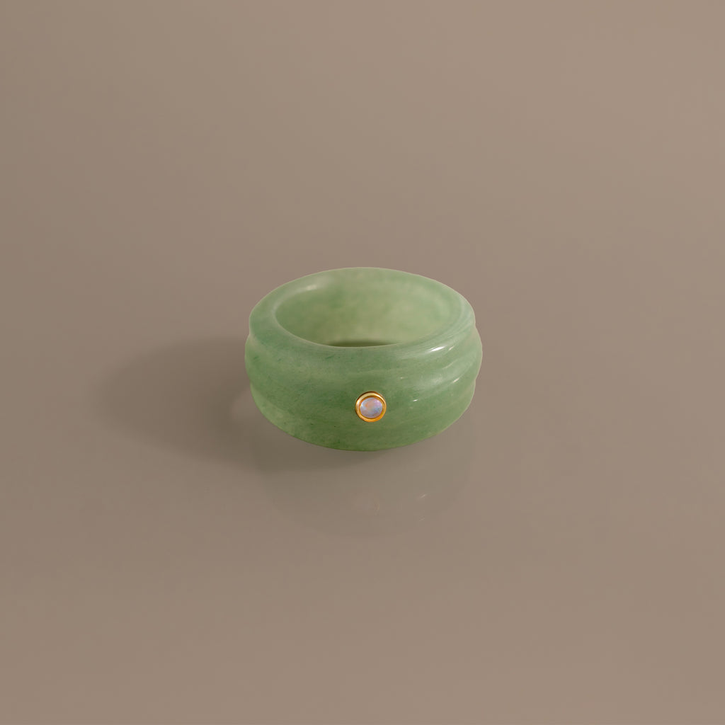 Sculpted Jade & Opal Band