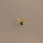 Round Jade Ring in 18K Gold