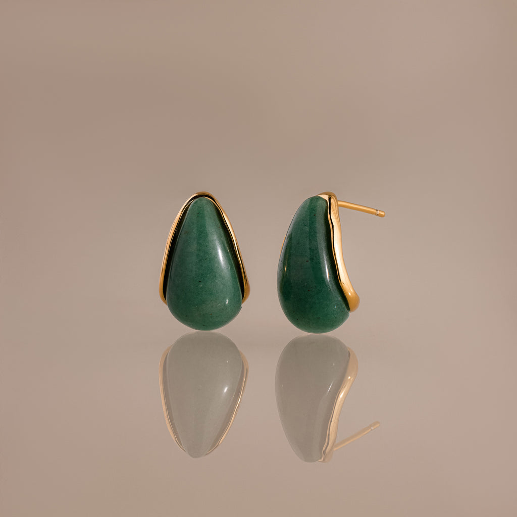 Jade Teardrop Studs