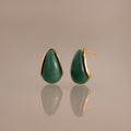 Jade Teardrop Studs in 18K Gold