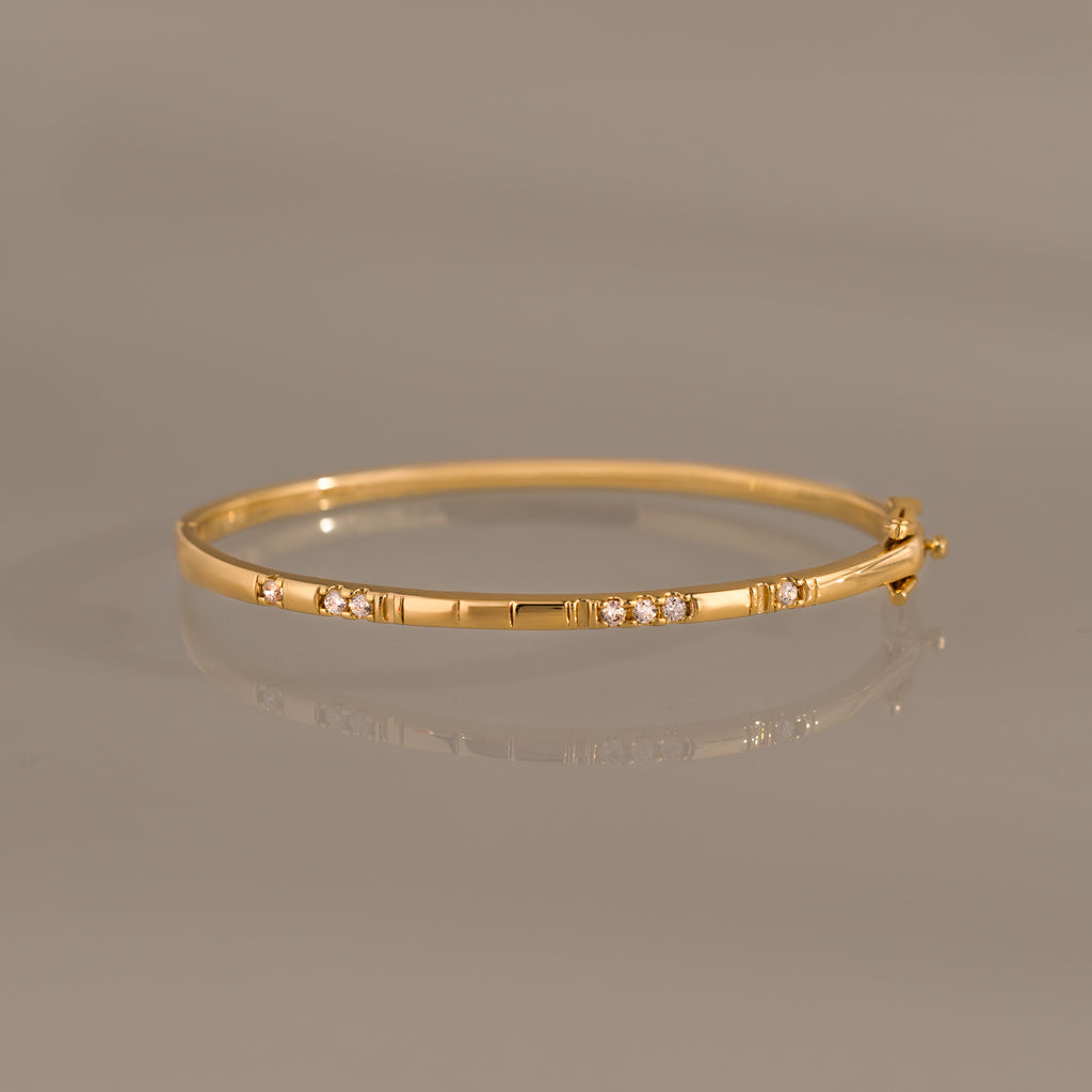 Love Morse Code Diamond Bangle