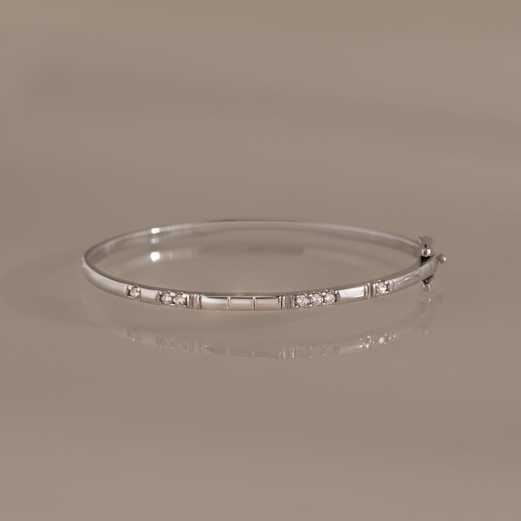 Love Morse Code Diamond Bangle