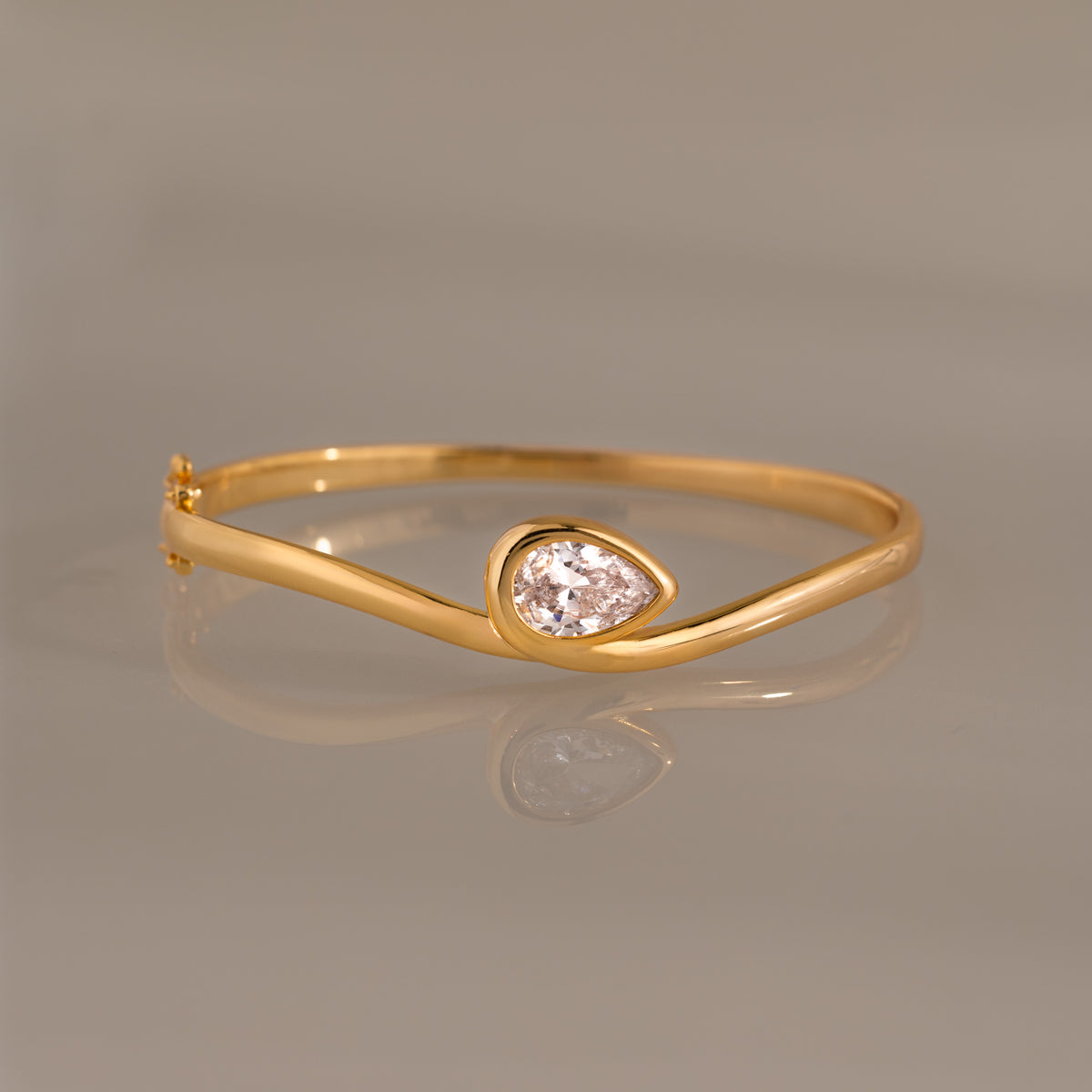 Sculpted Diamond Pear Bangle
