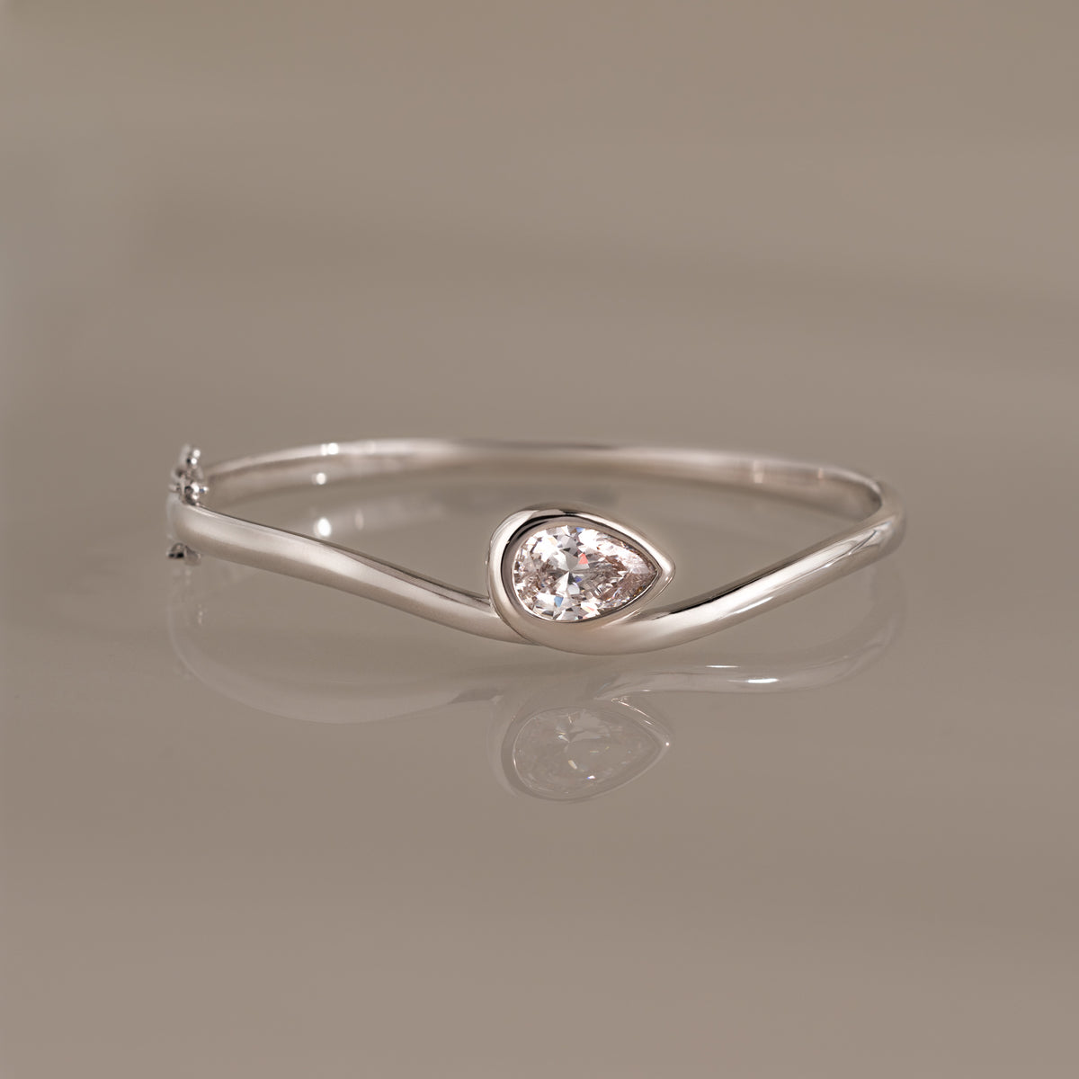 Sculpted Diamond Pear Bangle