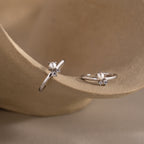 Pearl Diamond Ear Cuffs in Silver