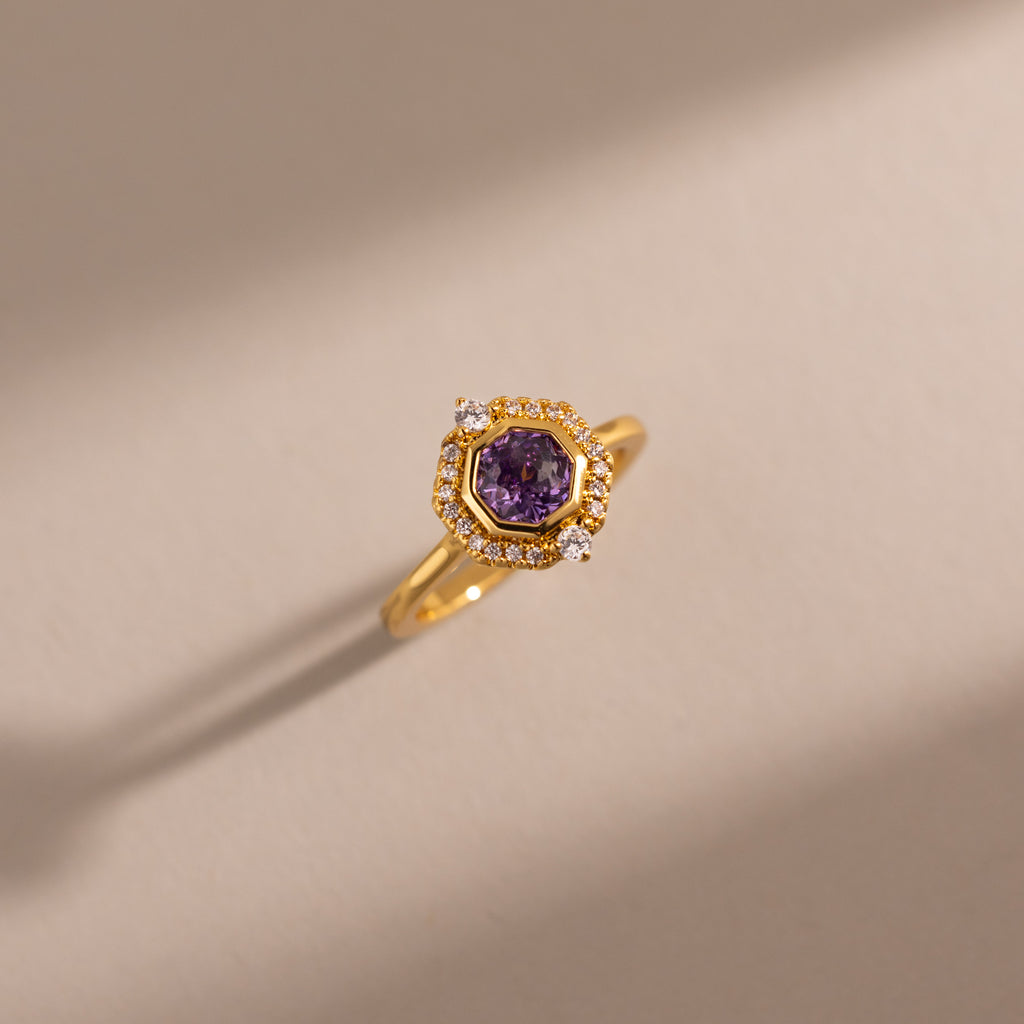 Celestial Alexandrite Halo Ring