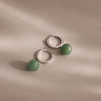 Aventurine Pave Drop Huggies