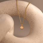 Moonstone Charm Necklace in 18K Gold