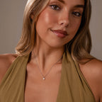 Moonstone Charm Necklace in Silver