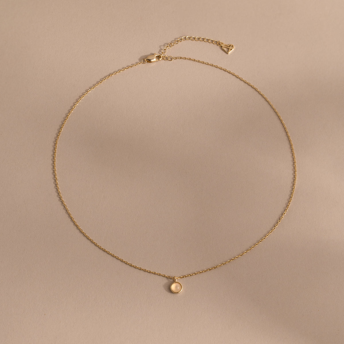 Moonstone Charm Necklace in 18K Gold