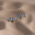 Blue Opal Starlight Bloom Studs in 18K Gold