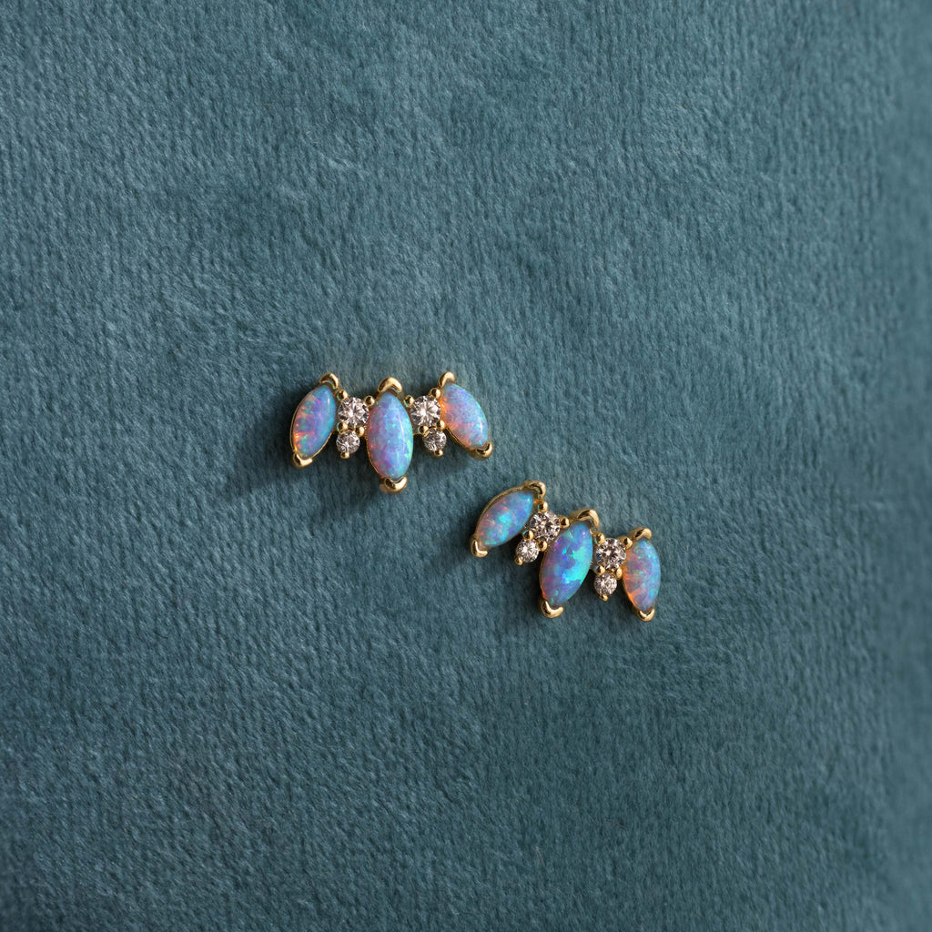 Blue Opal Starlight Bloom Studs