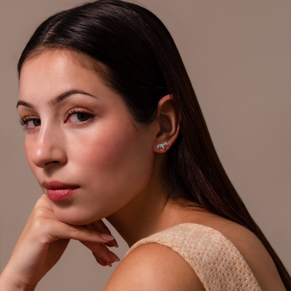 Blue Opal Starlight Bloom Studs