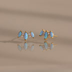 Blue Opal Starlight Bloom Studs in 18K Gold