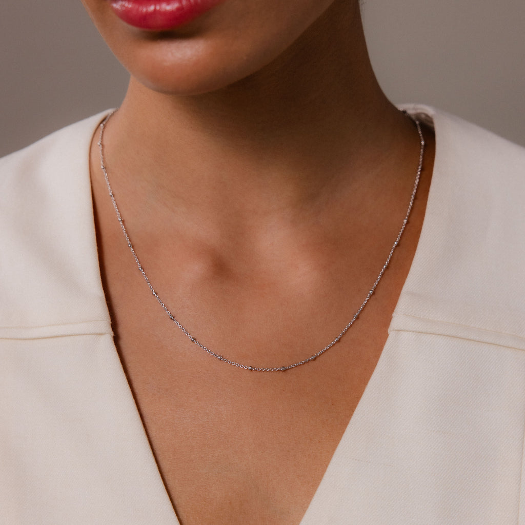 Satellite Cable Necklace in Silver
