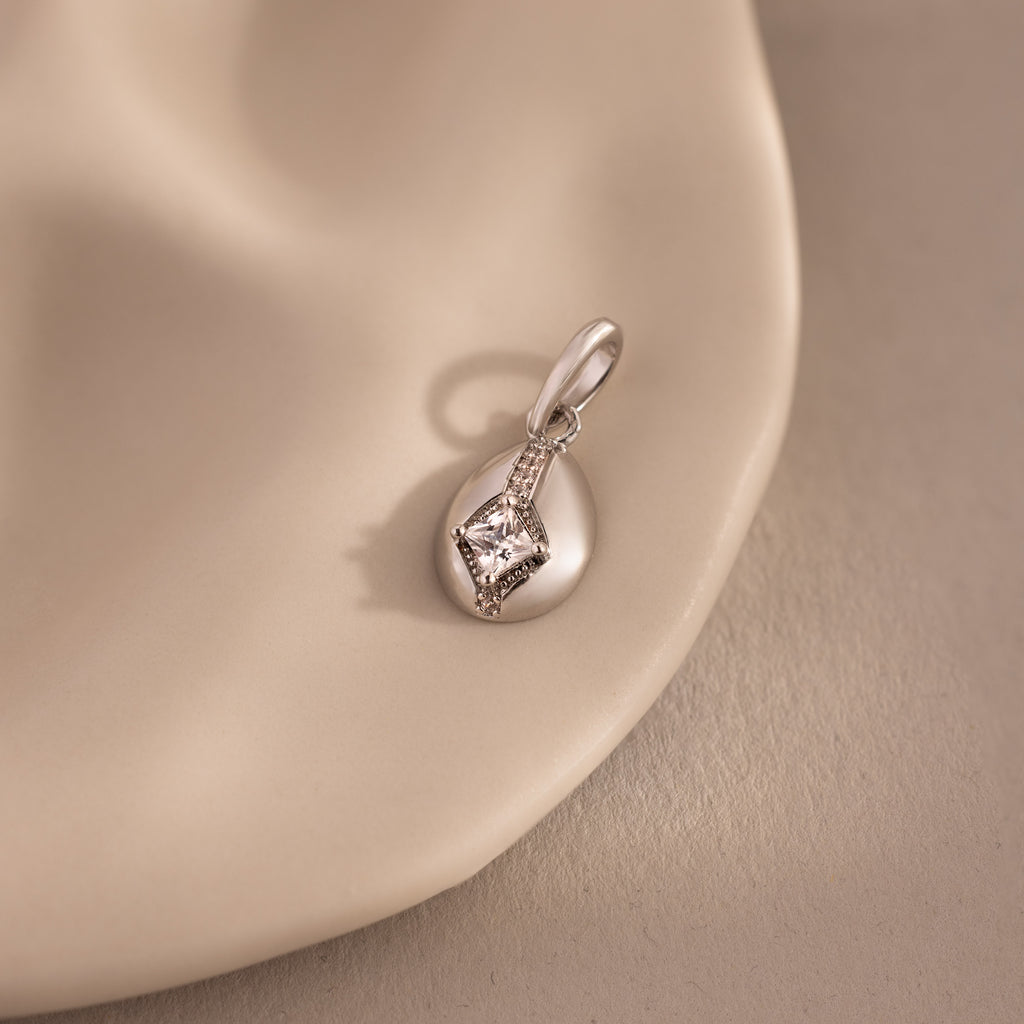 Nova Diamond Charm in Silver