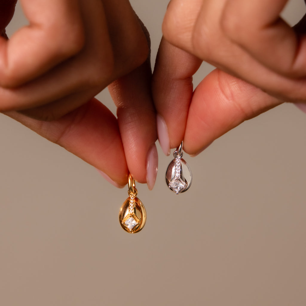 Nova Diamond Charm in Silver