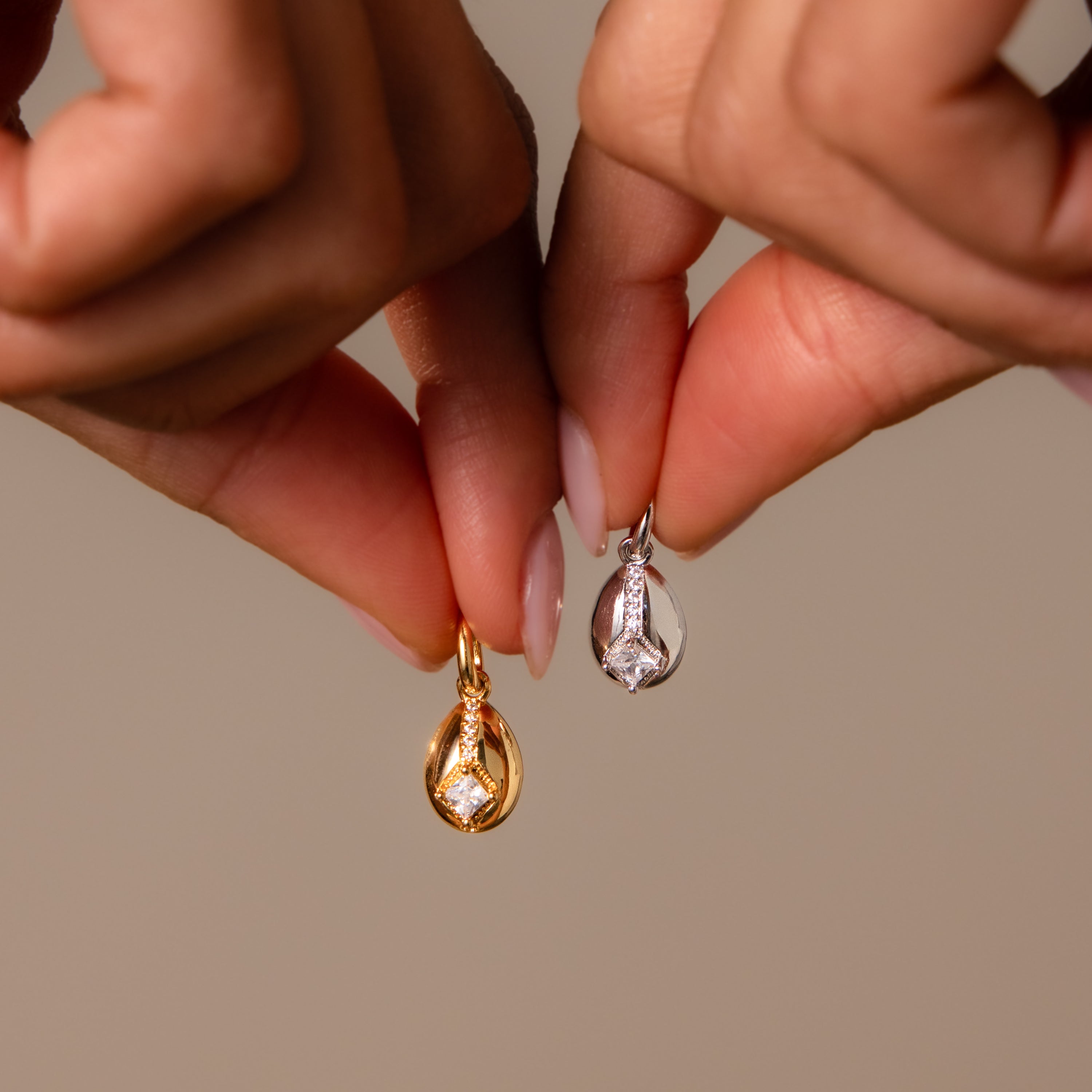 Nova Diamond Charm in Silver