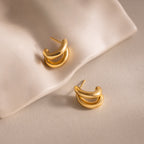 Bold Duo Hoops in 18K Gold