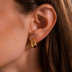Bold Duo Hoops in 18K Gold