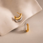 Bold Duo Hoops in Mixed Metal