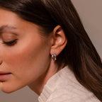 Bold Duo Hoops in Silver