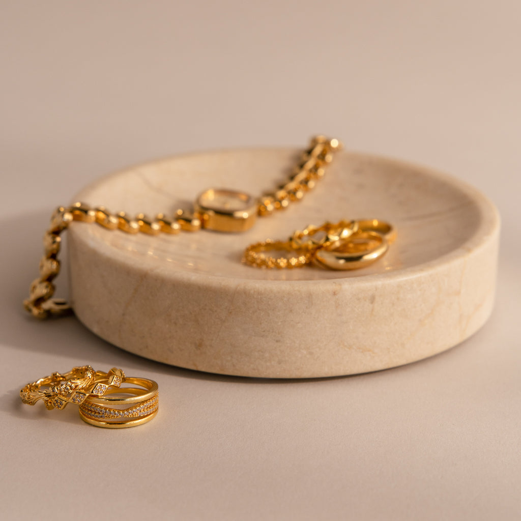 Beige Marble Jewelry Dish