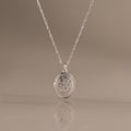 Floral Locket Necklace in Silver