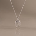 Floral Locket Necklace in Silver