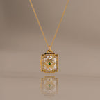 Pave Evil Eye Locket Necklace