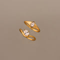 Sculptural Solitaire Ring Set