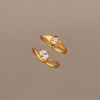 Sculptural Solitaire Ring Set
