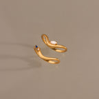 Mixed Gem Wave Ring Set