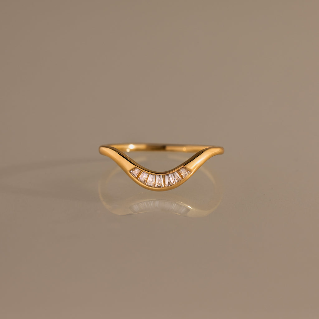 Crescent Wave Diamond Band