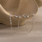 Diamond Veil Ear Cuffs in Silver