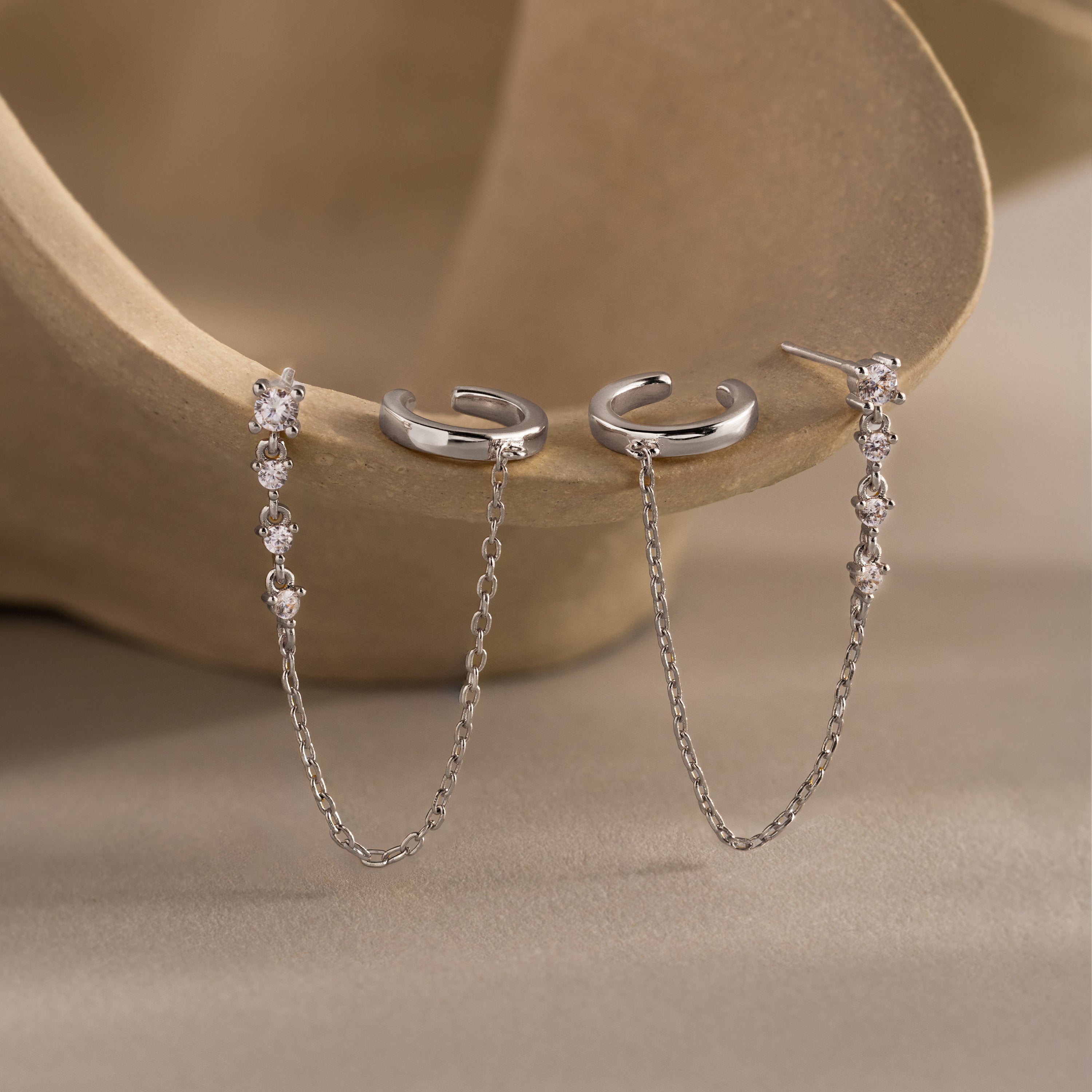 Diamond Veil Ear Cuffs