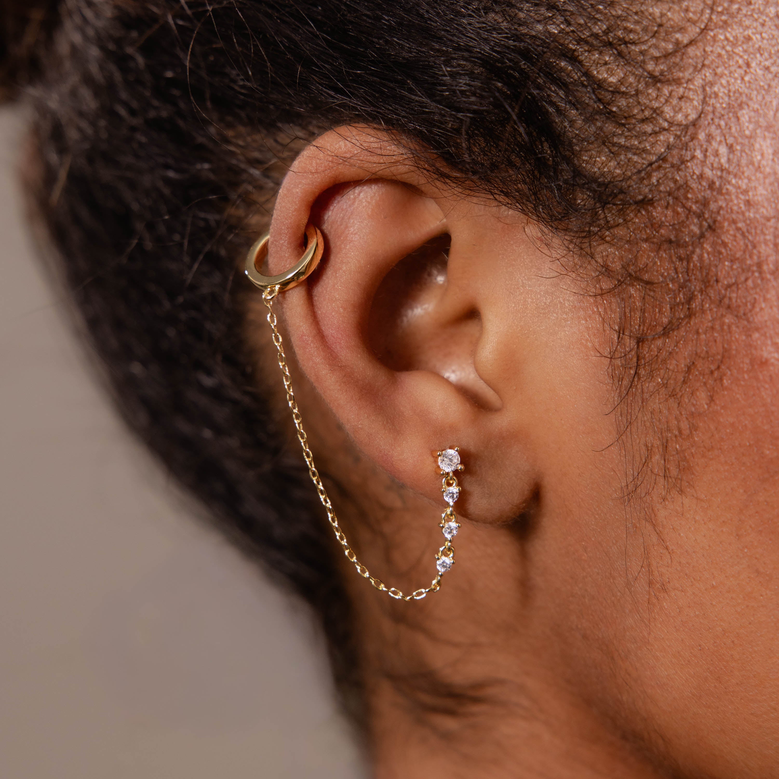 Diamond Veil Ear Cuffs in 18K Gold