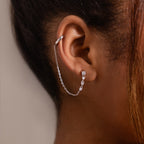 Diamond Veil Ear Cuffs in Silver