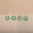 Jade Flower Hoops