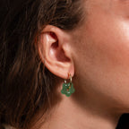 Jade Flower Hoops