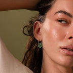 Jade Flower Hoops