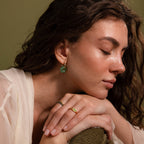 Jade Flower Hoops