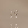 Diamond Raindrop Huggies in Silver