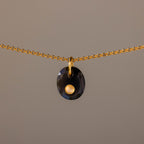 Moonstone Labradorite Charm in 18K Gold