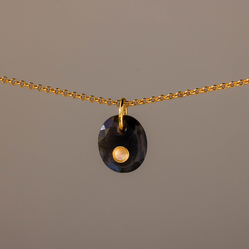 Moonstone Labradorite Charm